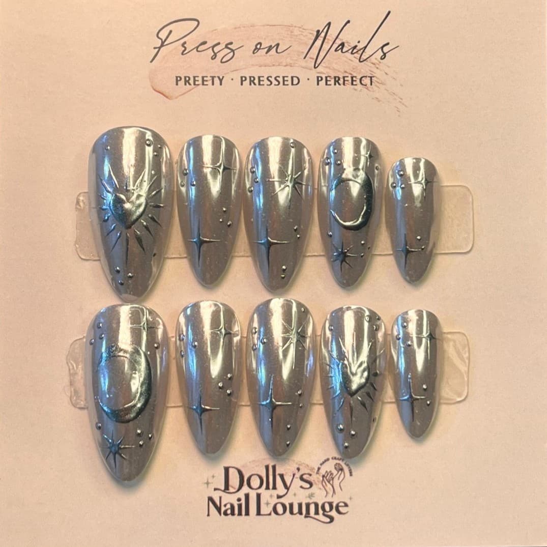 Silver Chrome Nails